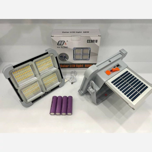 پروژکتور خورشیدی و شارژ برقی 60 وات با 4 باتری قابل تعویض