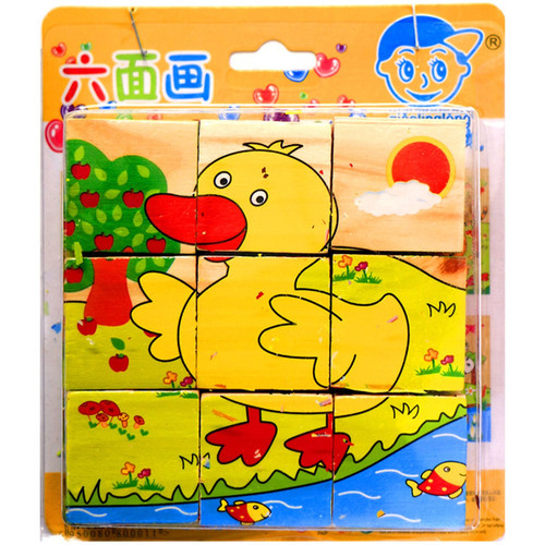 پازل چوبی 6 وجهی ترنم مدل جوجه طلایی