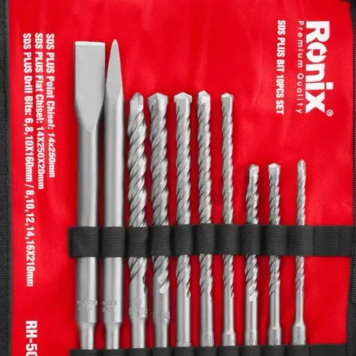 ست مته و قلم چهار شیار 10 پارچه رونیکس مدل 5048