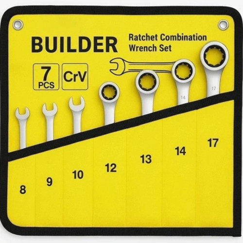 ست 7 پارچه آچار یک سر تخت جغجغه دار بلدر