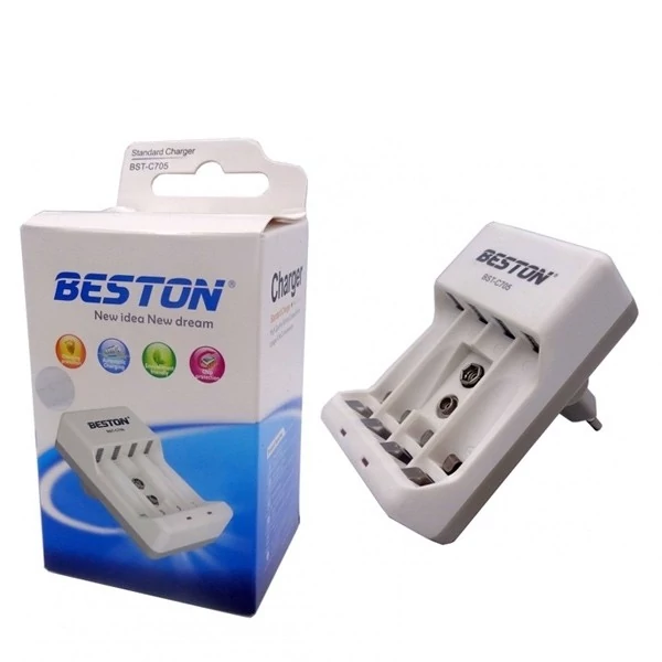 شارژر باتری چهارتایی beston دوشاخ دار (بدون سیم)