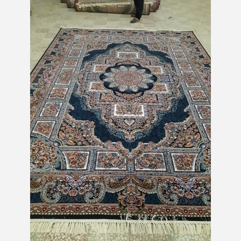 فرش ماشینی 500شانه جدید کاشان 12متری ورژن نقشه حوض نقره(ارسال رایگان)