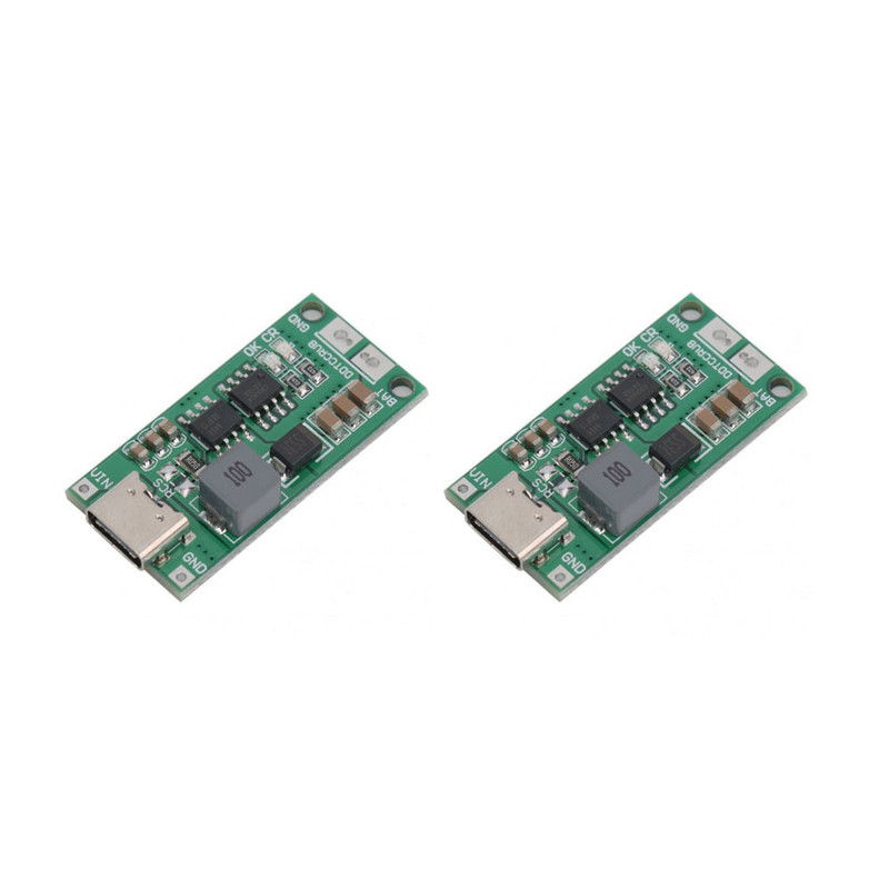 ماژول شارژ باتری لیتیومی 3 سل 2 آمپر مدل USB TYPE-C بسته 2 عددی