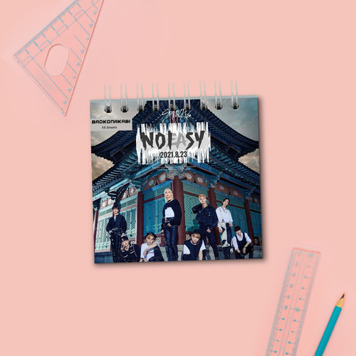 دفتر یادداشت بادکنک آبی طرح استری کیدز مدل noeasy2 به همراه فتوکارت مجموعه 9 عددی