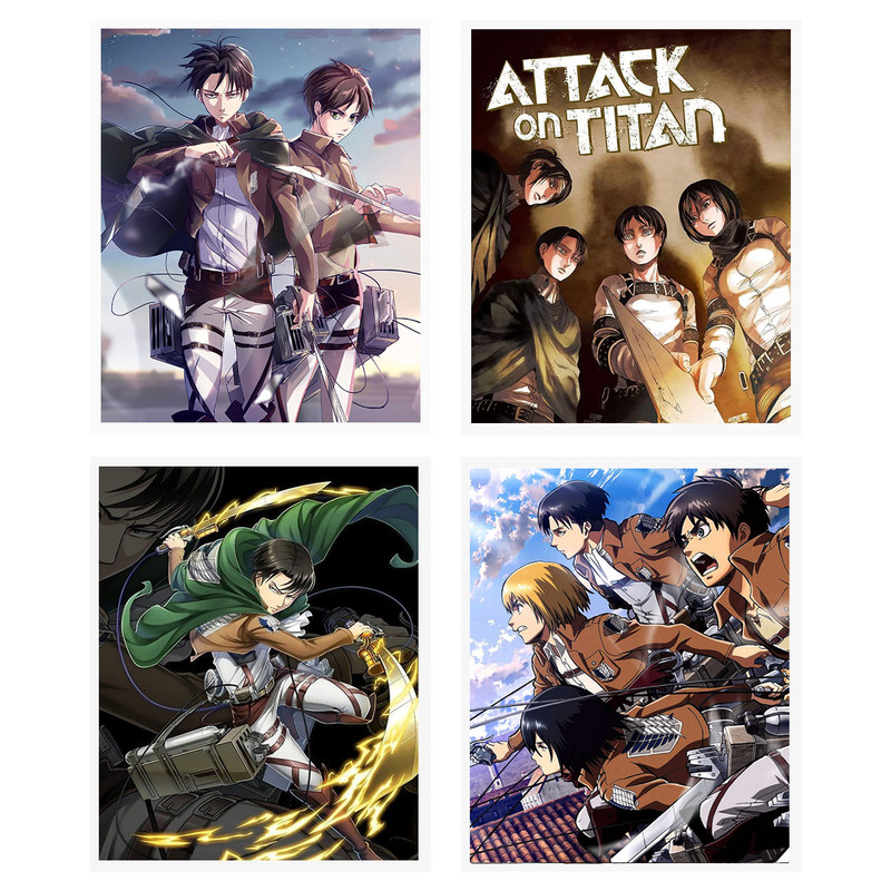 آویز تزیینی طرح انیمه مدل Attack On Titan2 مجموعه 4 عددی
