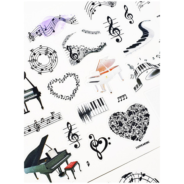برچسب مدل Music 2 طرح بولت ژورنال و اسکرپ بوک کد 43 بسته 2 عددی