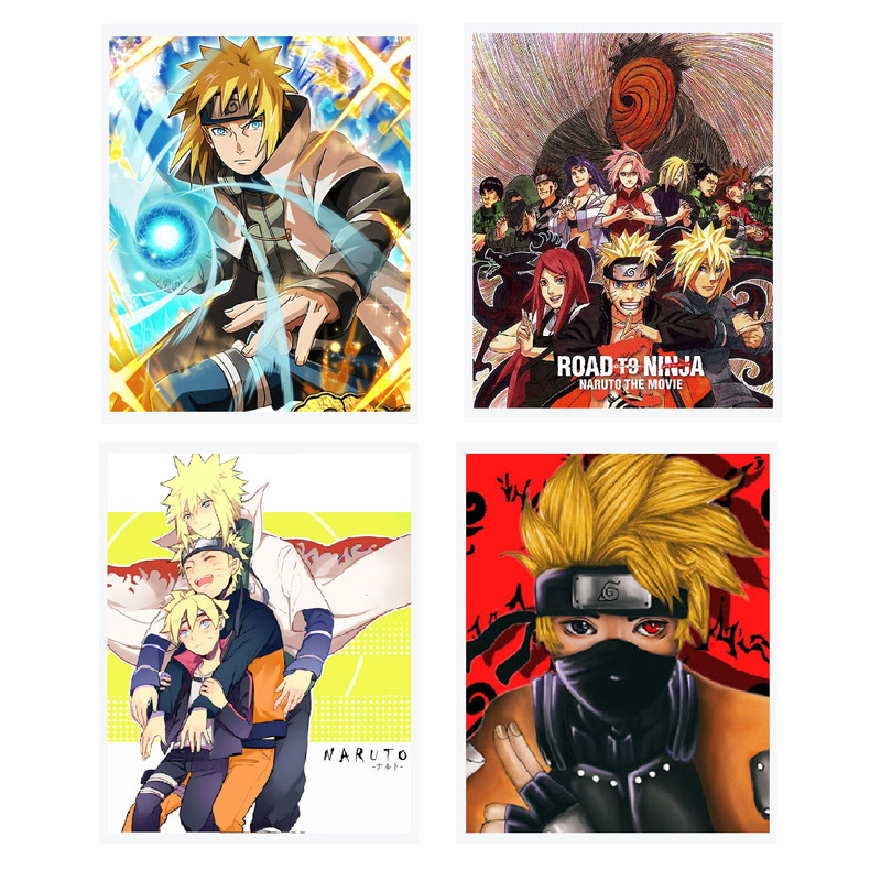 آویز تزیینی طرح انیمه ناروتو مدل Naruto2 مجموعه 4 عددی