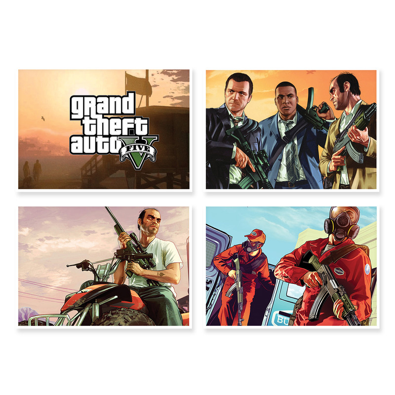 پوستر طرح GTA V کد A-1310 مجموعه 4 عددی