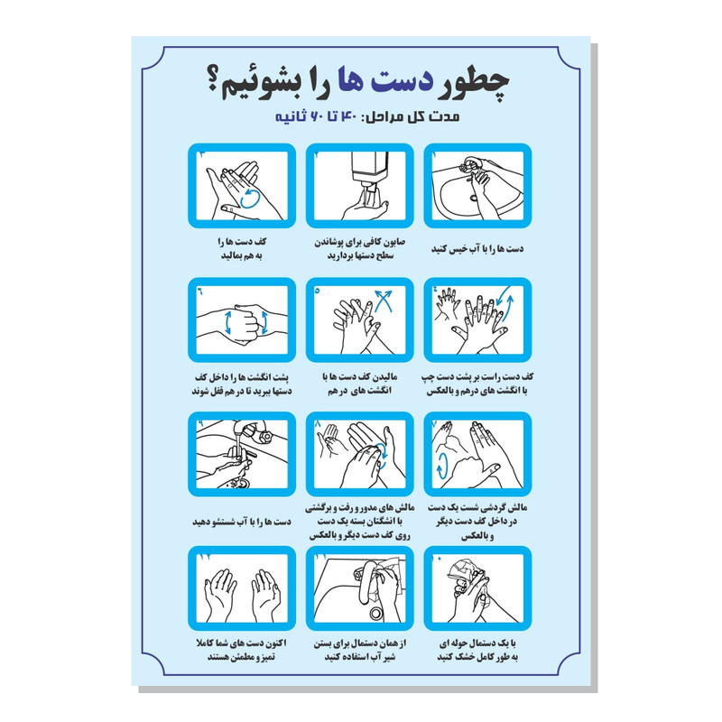 پوستر طرح دستورالعمل شستشوی دست کد 3030
