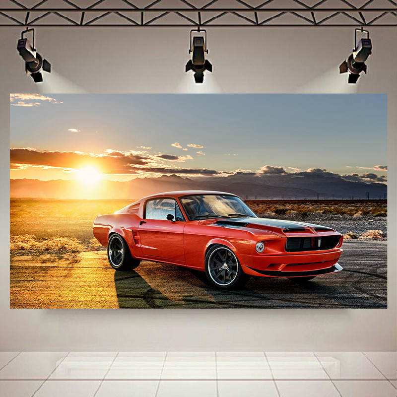 پوستر طرح ماشین مدل فورد موستانگ Fastback(1968) کد AR13240