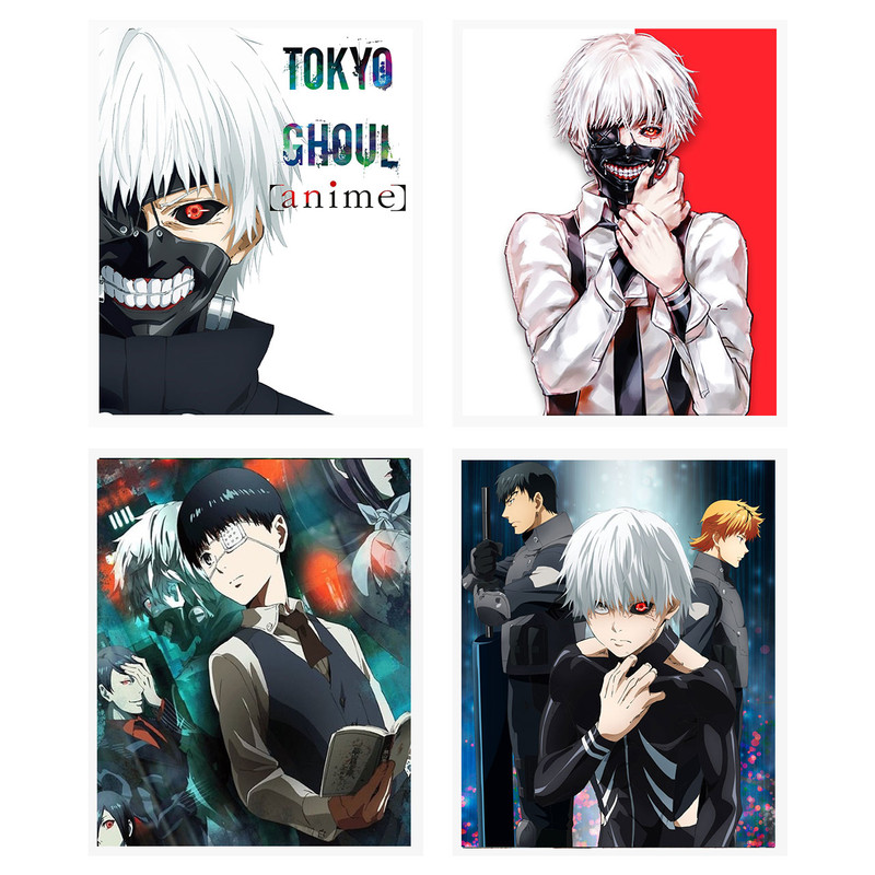 آویز تزیینی طرح انیمه مدل Tokyo Ghoul2 مجموعه 4 عددی