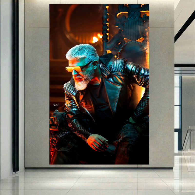 پوستر طرح آرایشگاه مردانه مدل Thala Ajith کد AR23920
