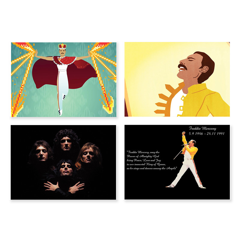پوستر طرح فردی مرکوری کد A-2183-Freddie Mercury مجموعه 4 عددی