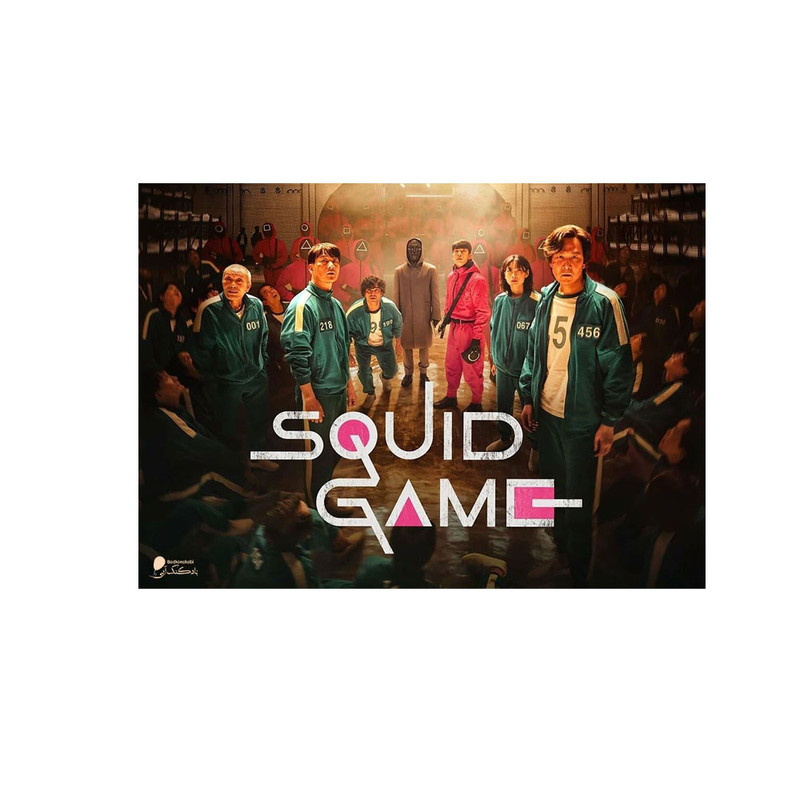 پوستر دیواری بادکنک آبی طرح بازی مرکب مدل Squid Game