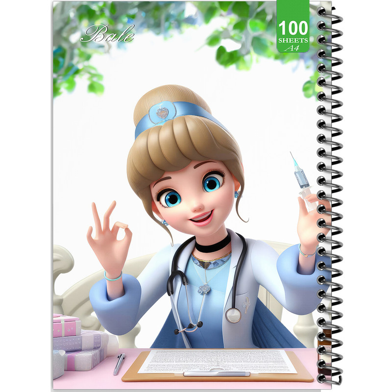 دفتر نقاشی 100 برگ بله طرح فانتزی دخترانه آزمایشگاه کد A4-N551