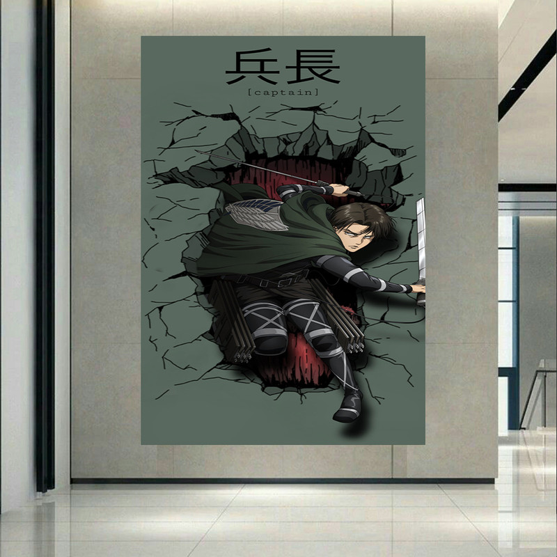 پوستر طرح انیمه Attack on titan مدل Levi Ackerman کد AR19540