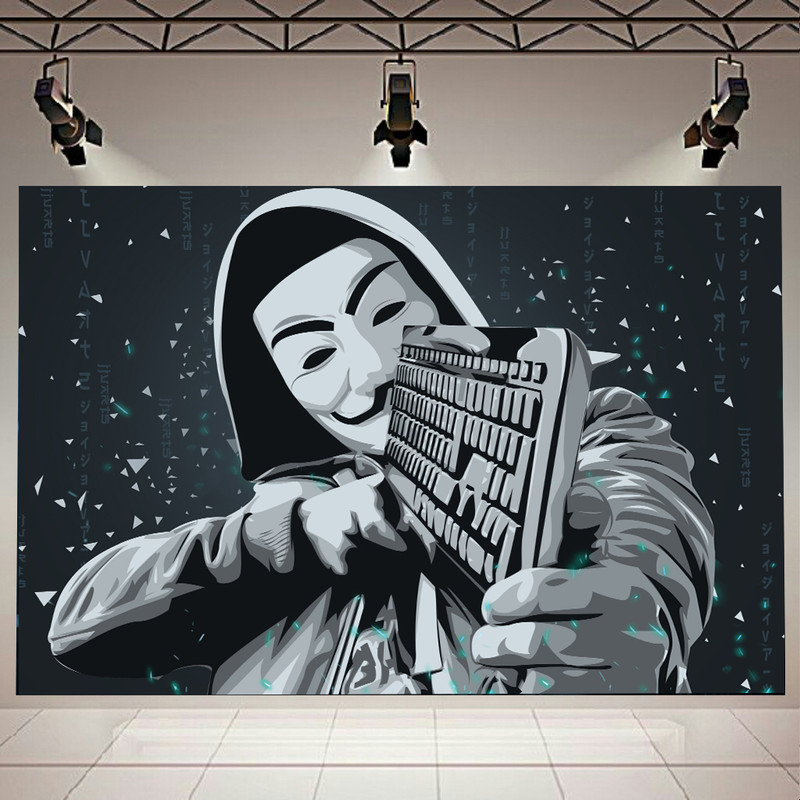 پوستر طرح Hacker مدل قدرت کیبورد کد AR16010