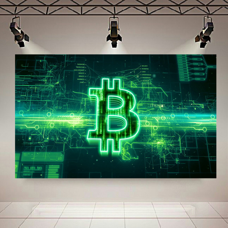 پوستر طرح بیت کوین مدل Digital Bitcoin کد PD7370
