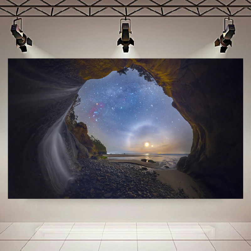 استیکر طرح کهکشان و ستارگان مدل نمای غار کد AR1181