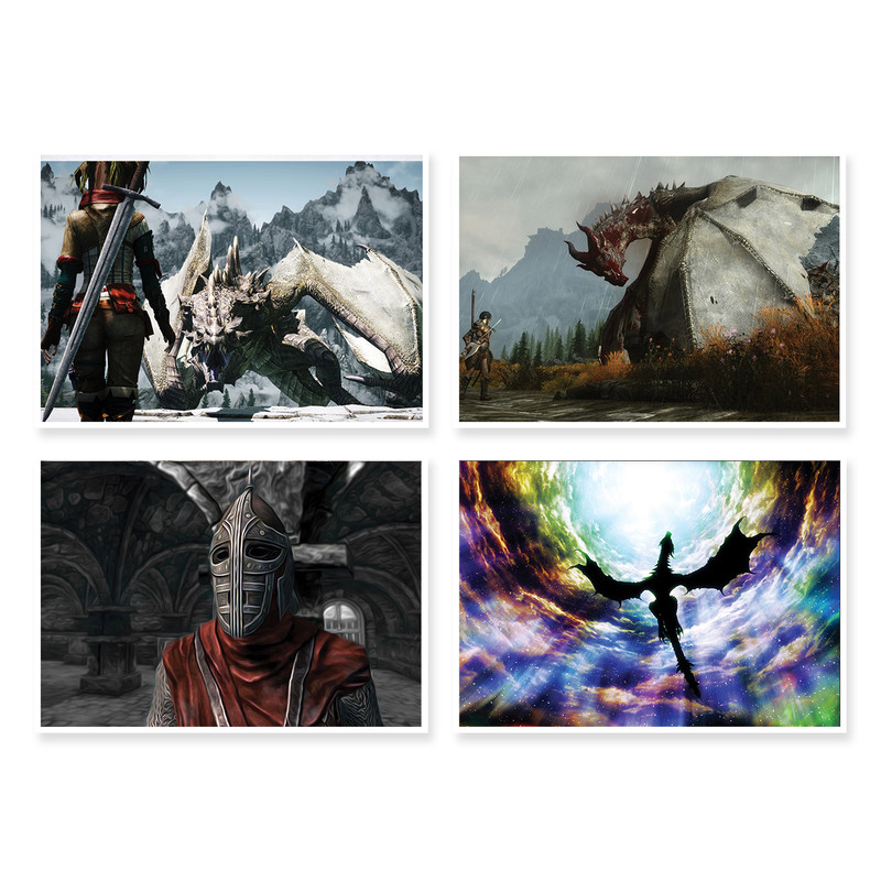 پوستر طرح بازی Skyrim کد A-1664 مجموعه 4 عددی