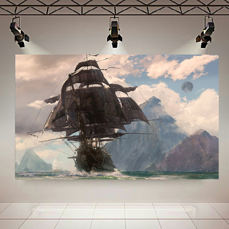 استیکر طرح کشتی و دریا مدل Pirate Ship کد AR1099
