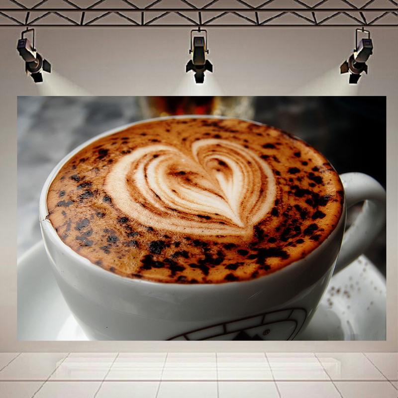 استیکر طرح قهوه مدل Coffee Heart-Love Theme کد AR1297