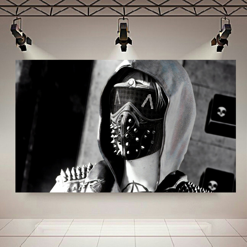 استیکر طرح گیم Watch Dogs 2 مدل سیاه و سفید کد AR1062