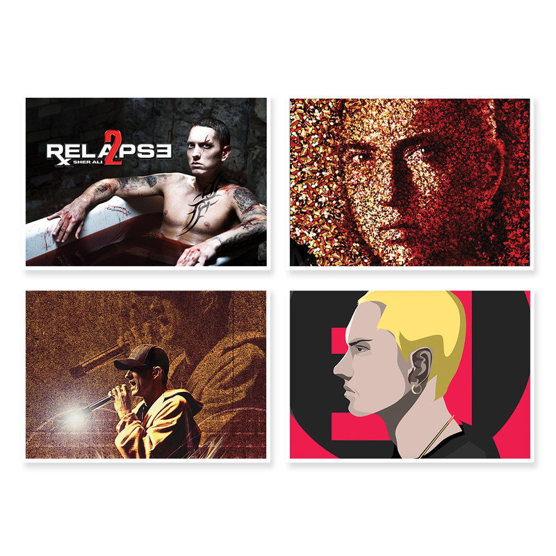 پوستر طرح Eminem کد A-1719 مجموعه 4 عددی