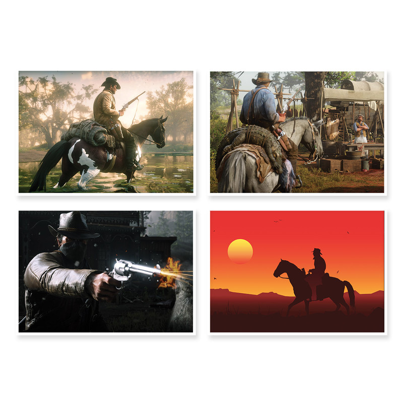 پوستر طرح Red Dead Redemption 2 کد A-1517 مجموعه 4 عددی