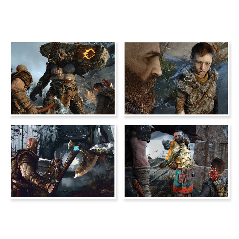 پوستر طرح God Of War 4 کد A-1462 مجموعه 4 عددی