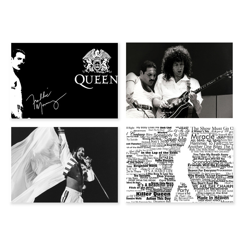 پوستر طرح فردی مرکوری کد A-2185-Freddie Mercury مجموعه 4 عددی
