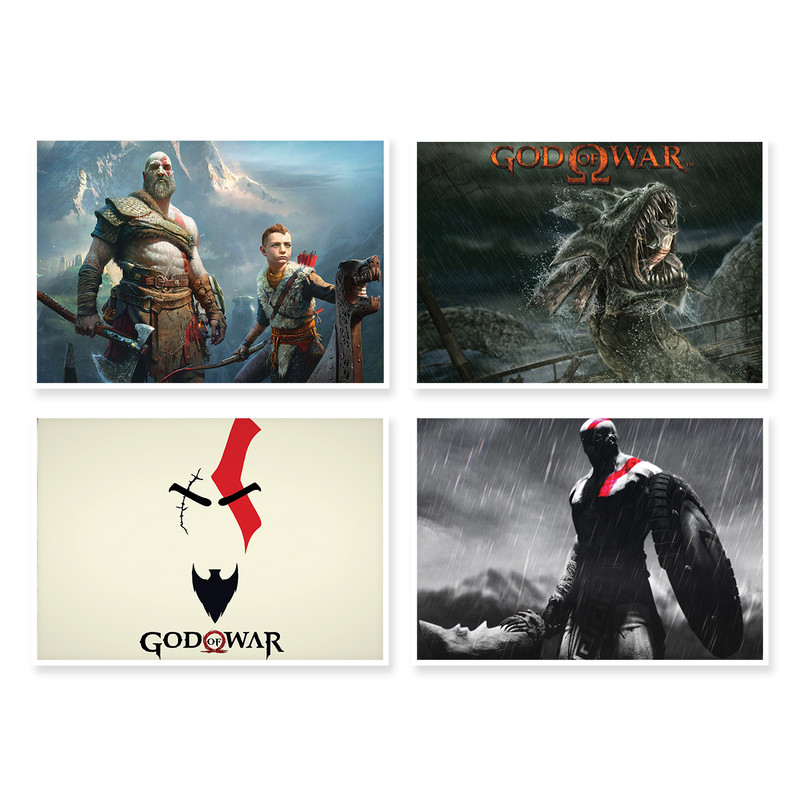 پوستر طرح God Of War کد A-1477 مجموعه 4 عددی