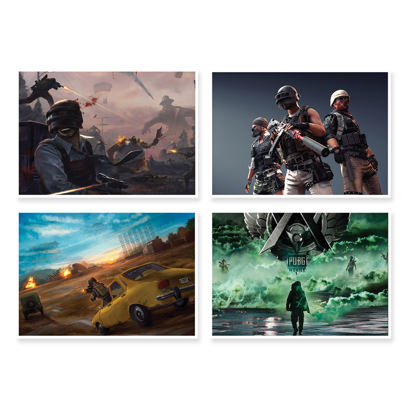 پوستر طرح PUBG کد A-1498 مجموعه 4 عددی
