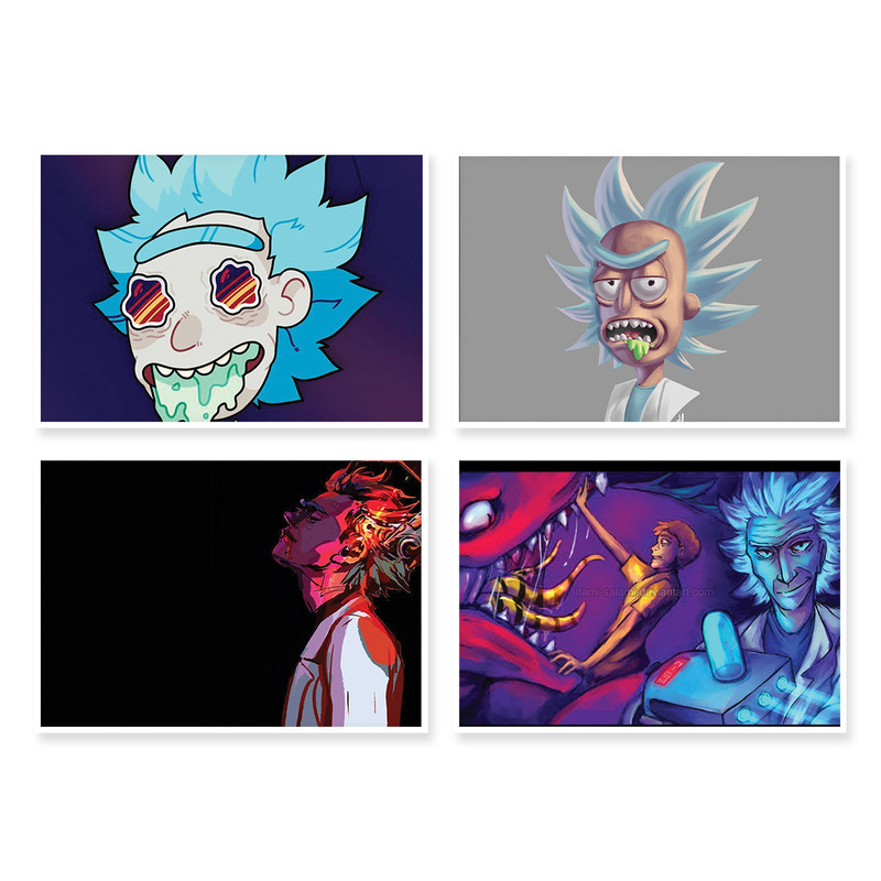 پوستر طرح Rick And Morty کد A-1352 مجموعه 4 عددی