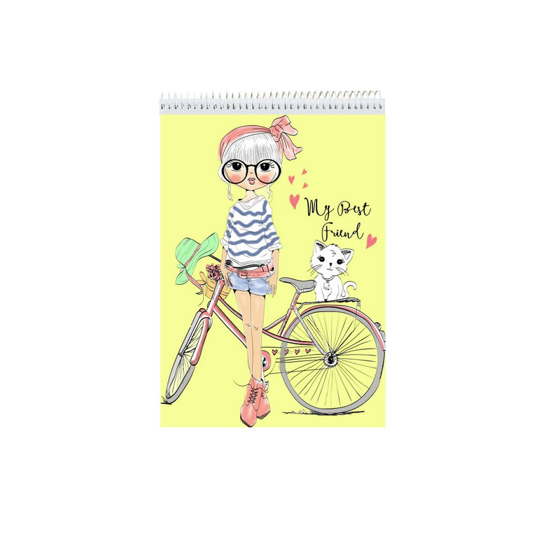 دفتر نقاشی 50 برگ نیکاد مدل دخترانه طرح best friend کد A4