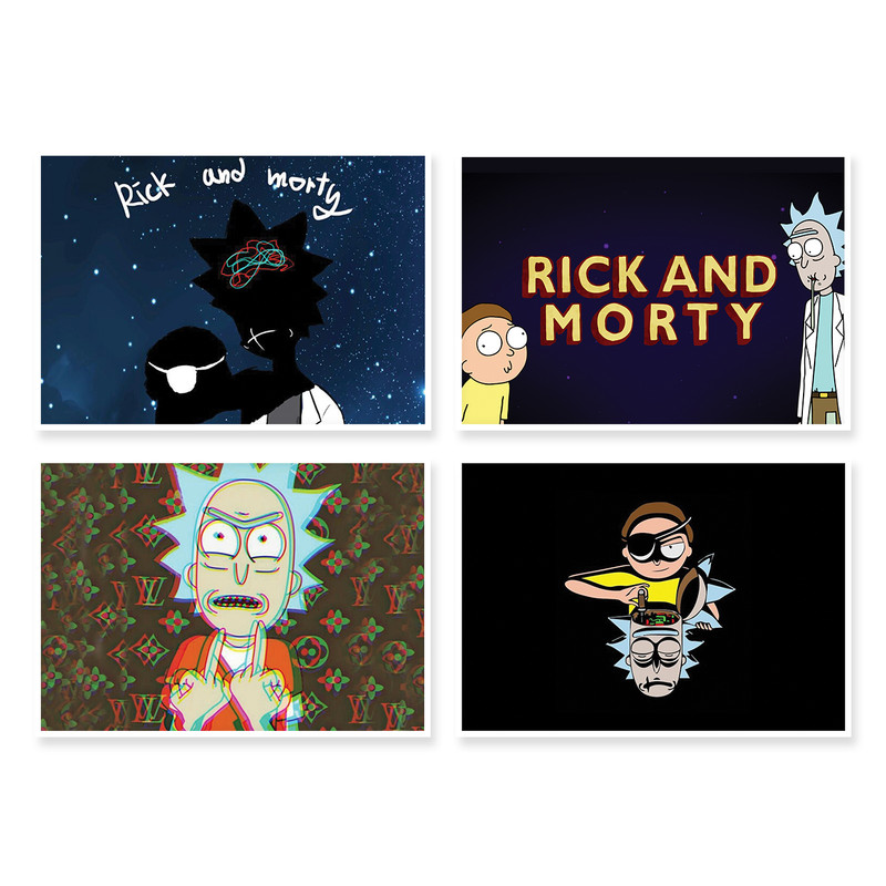 پوستر طرح Rick And Morty کد A-1372 مجموعه 4 عددی