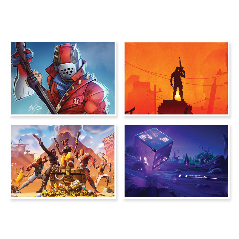 پوستر طرح Fortnite کد A-1568 مجموعه 4 عددی