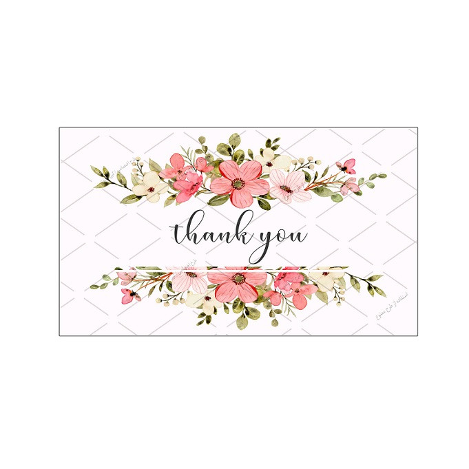 برچسب طرح تشکر مدل برش نخورده thank you 2