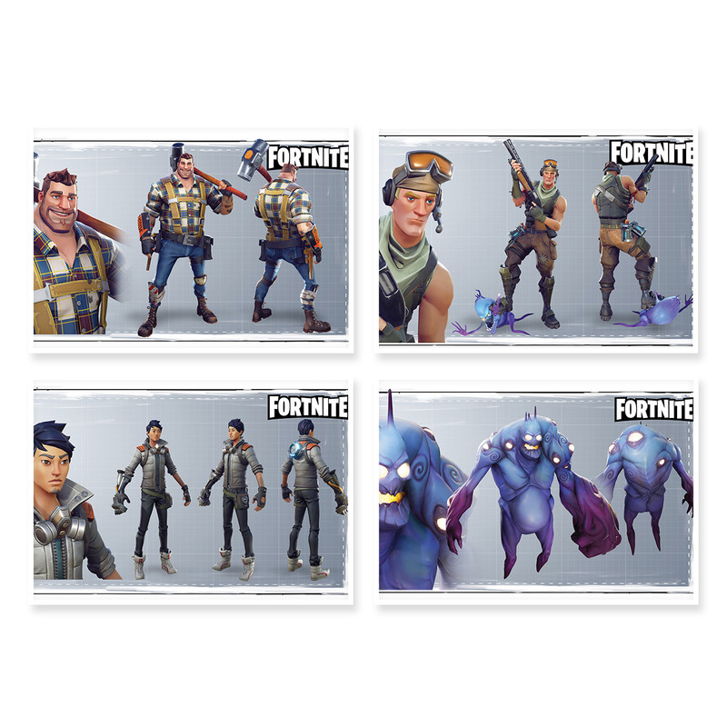 پوستر طرح Fortnite کد A-1598 مجموعه 4 عددی
