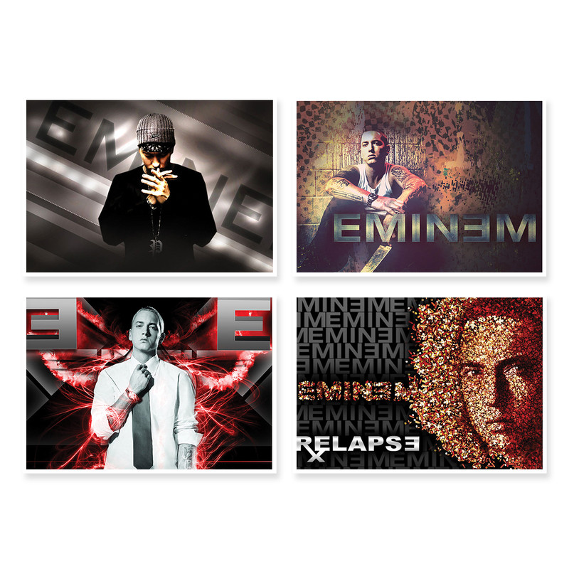 پوستر طرح Eminem کد A-1726 مجموعه 4 عددی