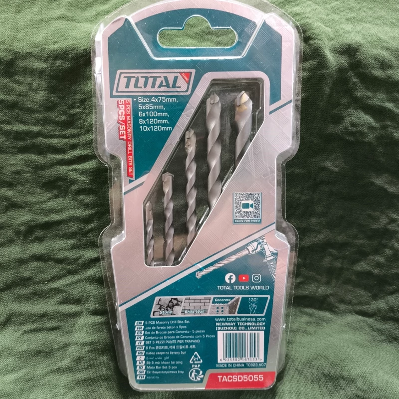 ست مته دیوار صنعتی توتال TOTAL 5عددی (پس کرایه)