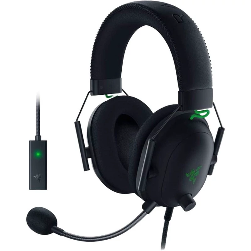 هدست مخصوص بازی ریزر مدل BlackShark V2 + USB Sound Card
