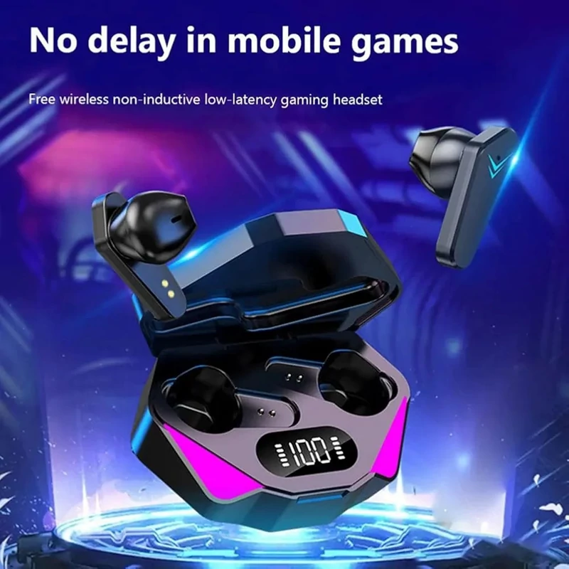 هندزفری بلوتوثی گیمینگ مدل TWS-X15 مجهز به سیستم کاهش نویز و دارای حالت Game،پشتیبانی از فناوری TWS،دارای نورپردازی زیبا