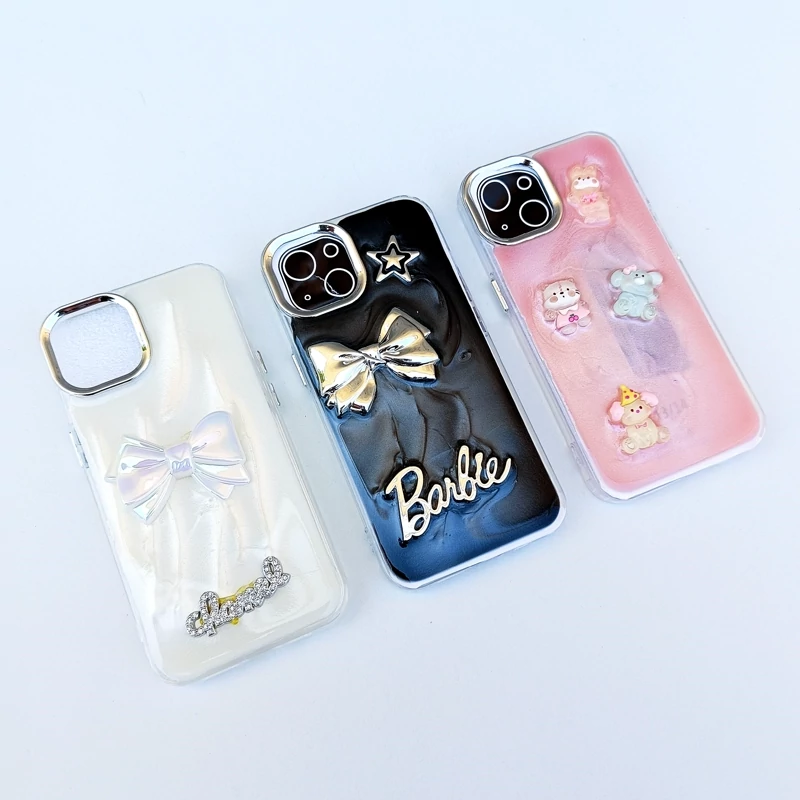 قاب فانتزی رزین پاپیون پاستیلی برجسته (بسیار خوش دست) مناسب برای گوشی موبایل اپل iPhone 13/iPhone 14