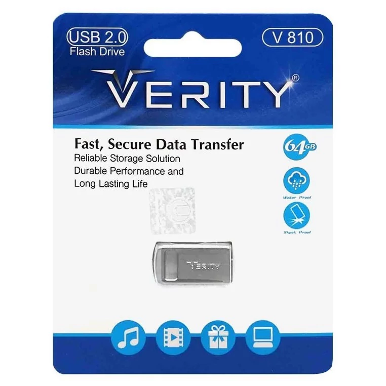 فلش مموری وریتی مدل V810 با ظرفیت 64 گیگابایت،مناسب جهت ذخیره سازی انواع داده و انتقال اطلاعات با رابط USB 2.0
