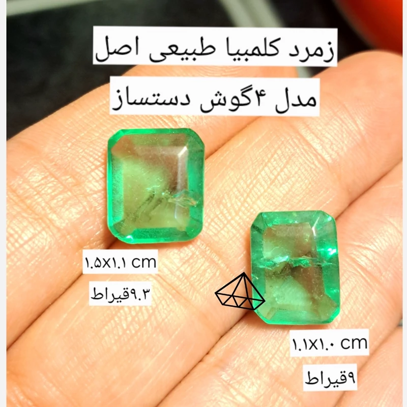 نگین زمرد کلمبیا با سلیلیس بالا و قابل شناسنامه دار شدن راف زمرد معدنی نگین زمرد ابدار و طبیعی نگین زمرد انگشتری سنگ جذب