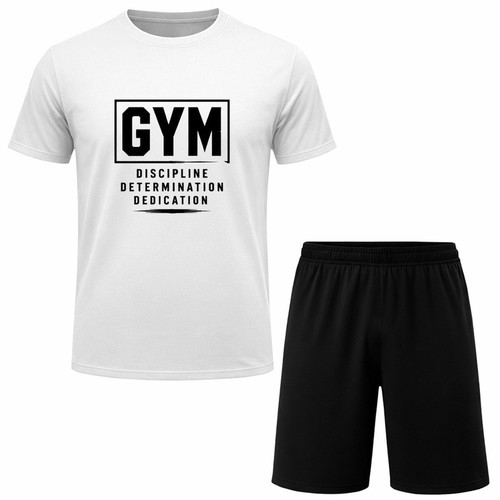 ست تیشرت آستین کوتاه و شلوارک راحتی مردانه مدل GYM A163