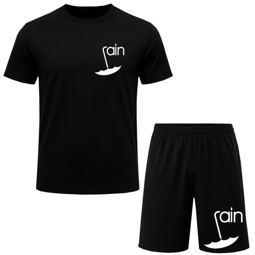 ست تیشرت آستین کوتاه و شلوارک راحتی مردانه مدل A151 RAIN