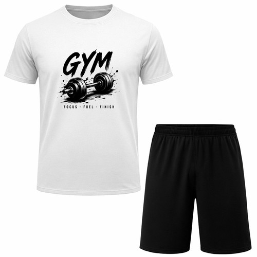 ست تیشرت آستین کوتاه و شلوارک راحتی مردانه مدل GYM A161