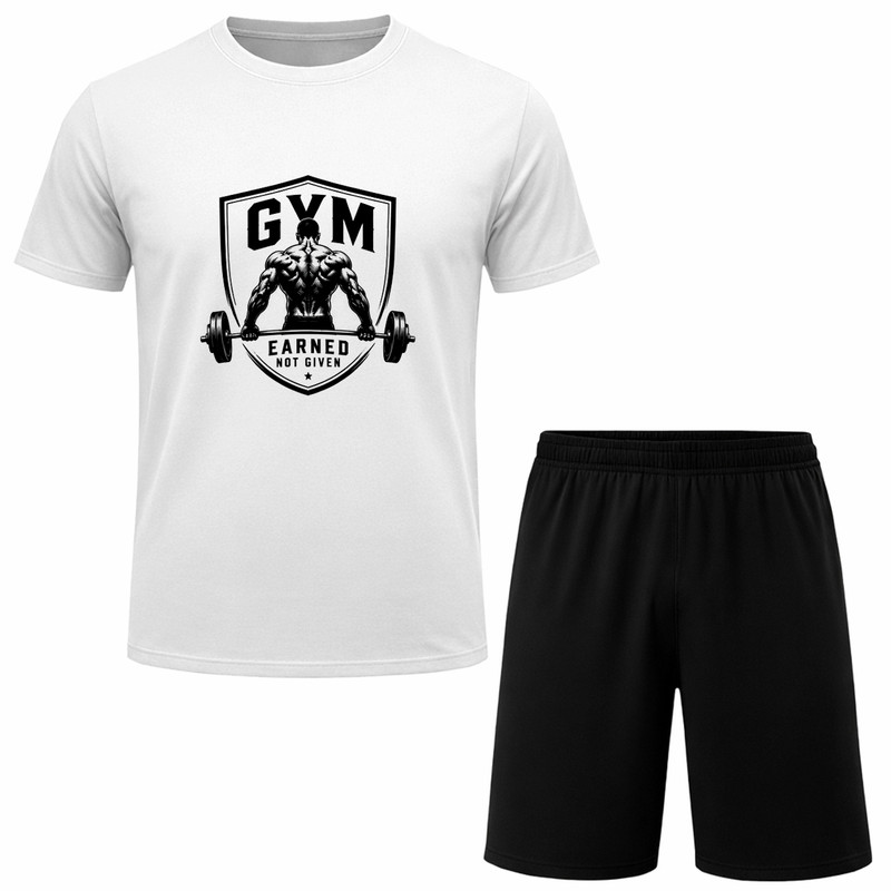 ست تیشرت آستین کوتاه و شلوارک راحتی مردانه مدل GYM A172